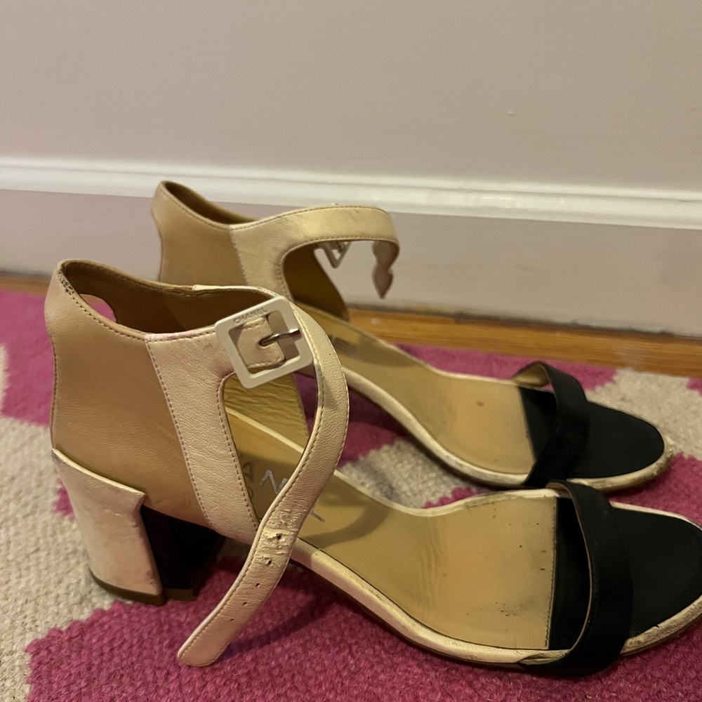 CHANEL Black and Cream Heels